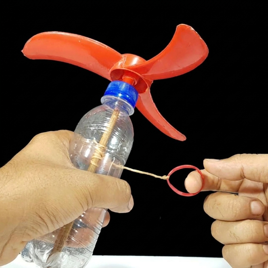 Making a hand-operated rubber fan