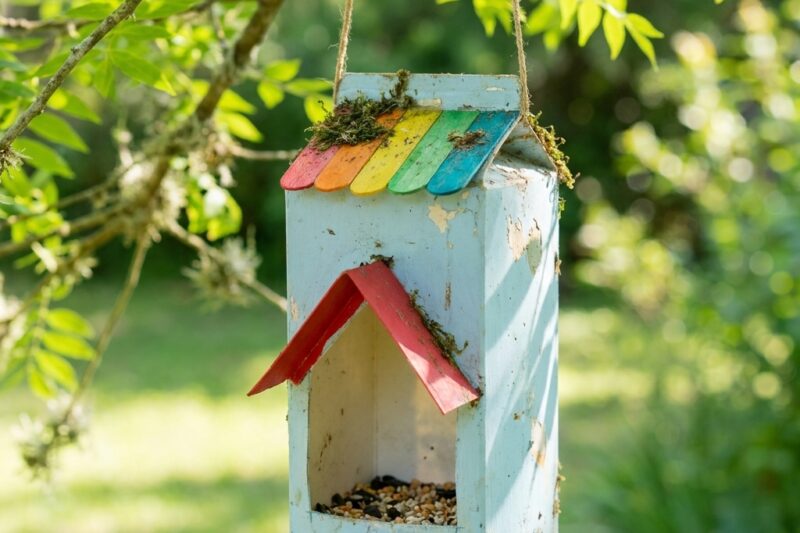Making bird feeders from recycled materials