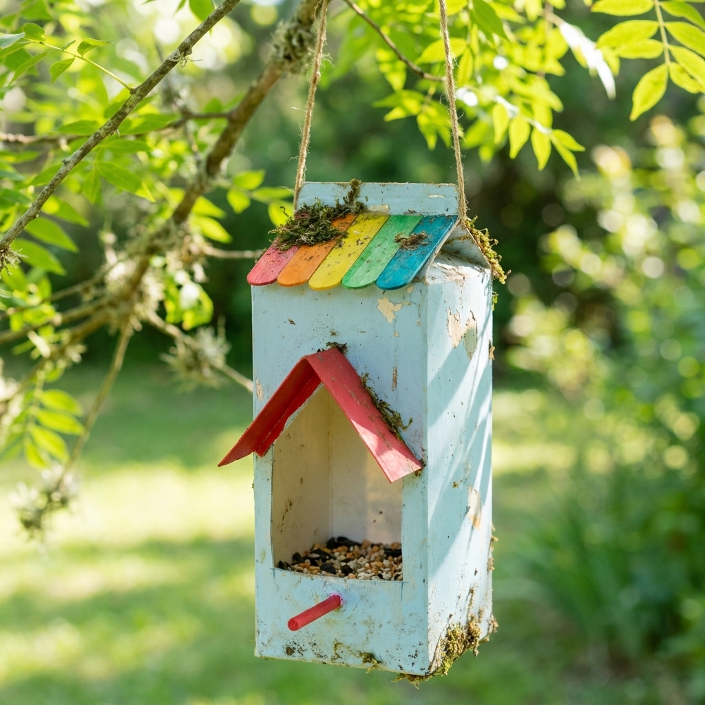 Making bird feeders from recycled materials