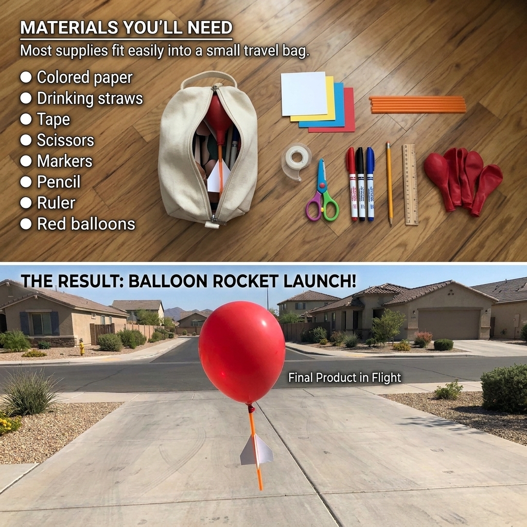 The paper rocket project that flies away.