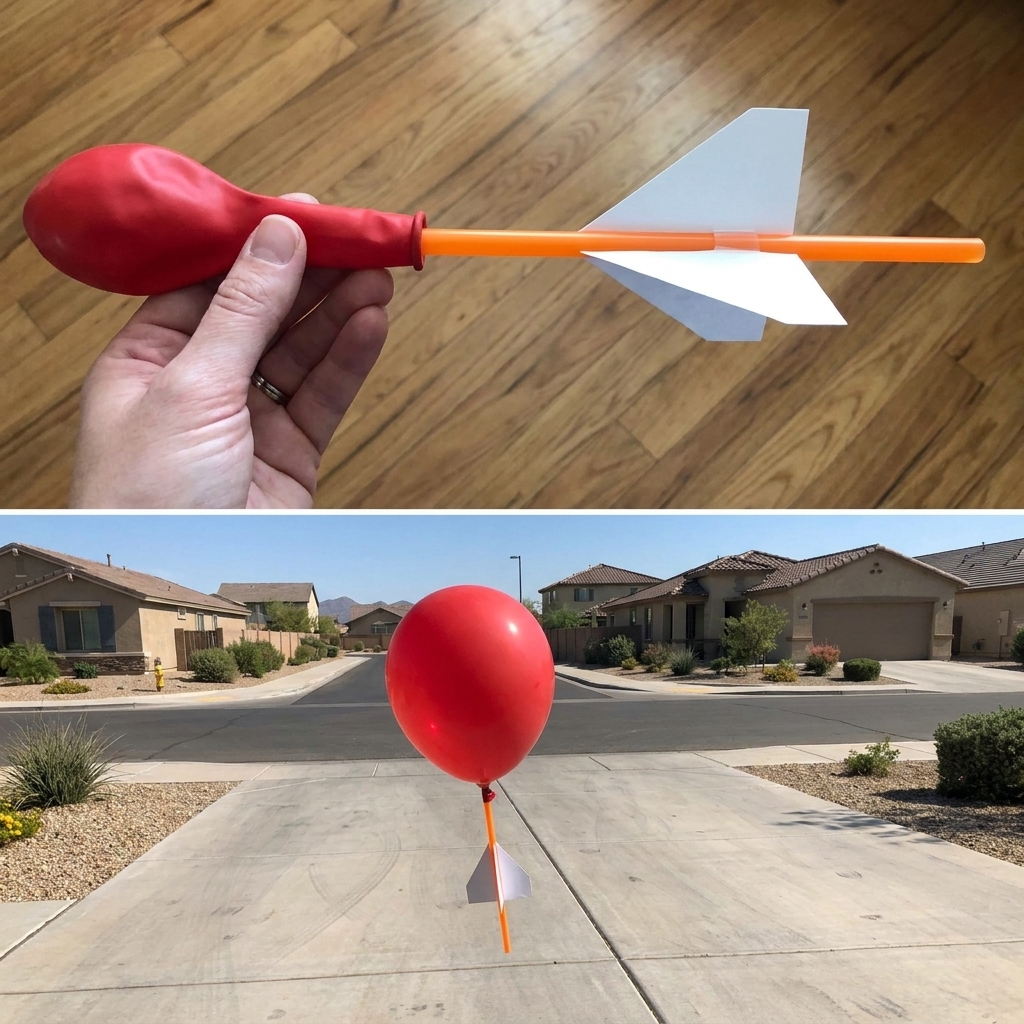 The paper rocket project that flies away.
