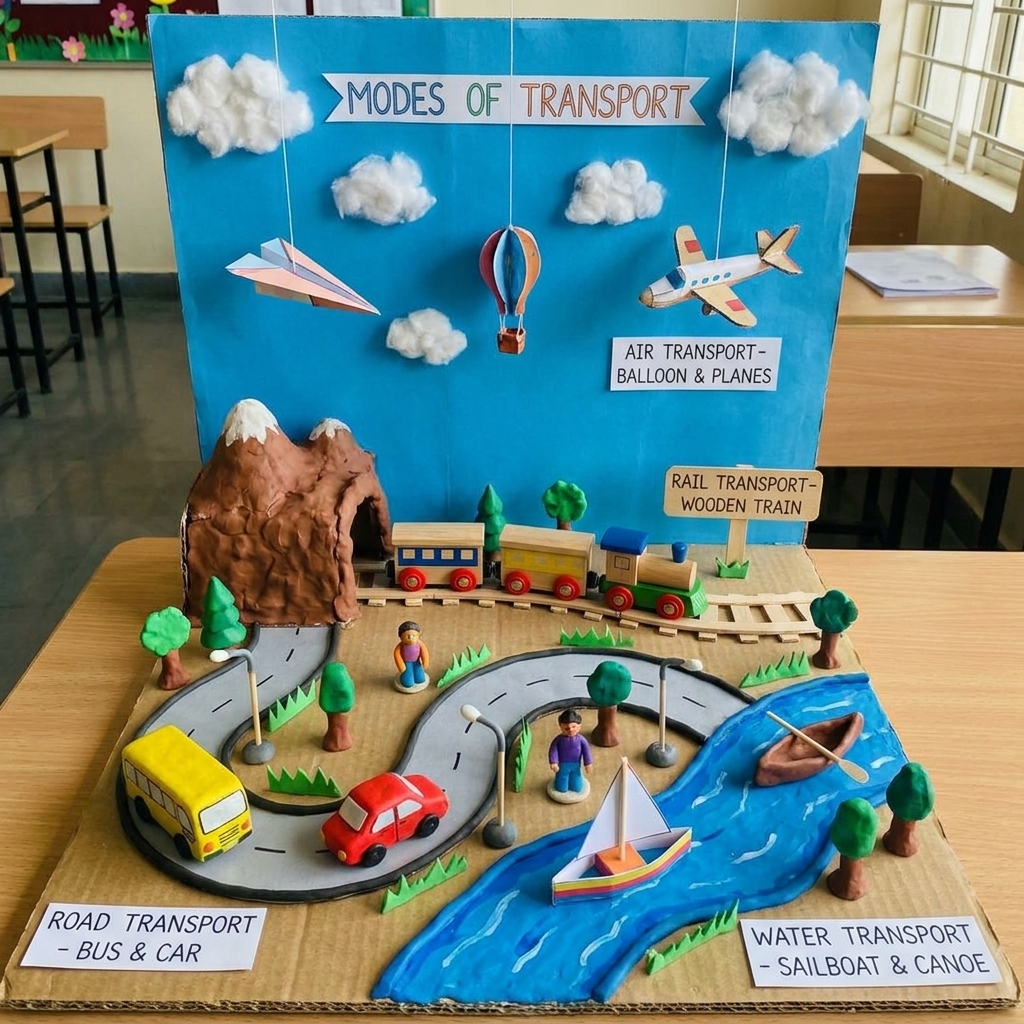 Types of transportation - a 3D school project