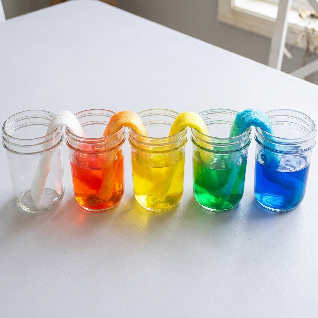 Water color transfer experiment for children