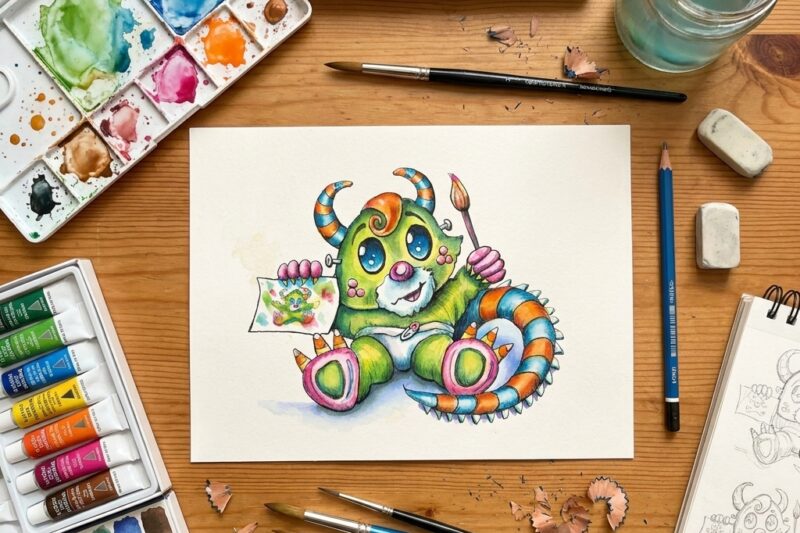 Watercolor Monsters 7 Best Easy Painting Ideas
