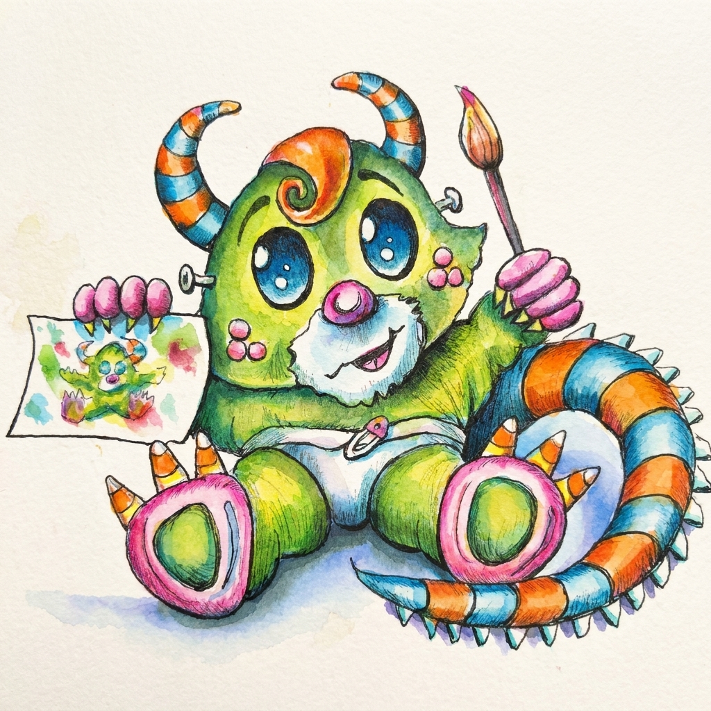 Watercolor Monsters.