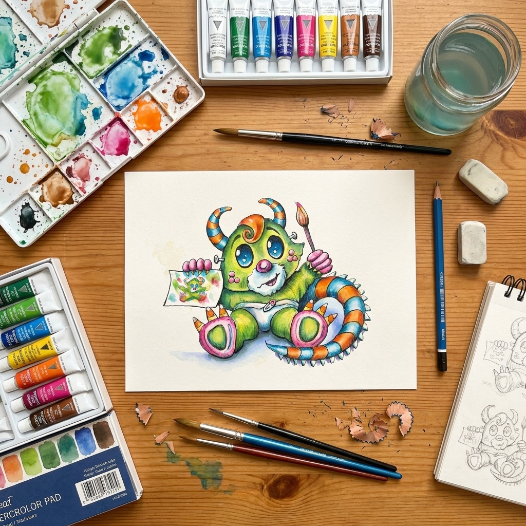 Watercolor Monsters.