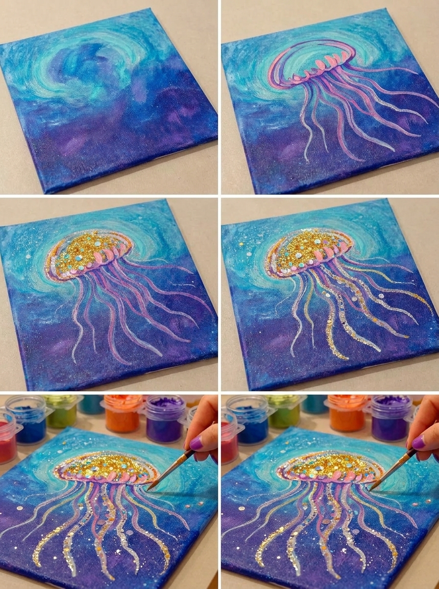 jellyfish sand drawing