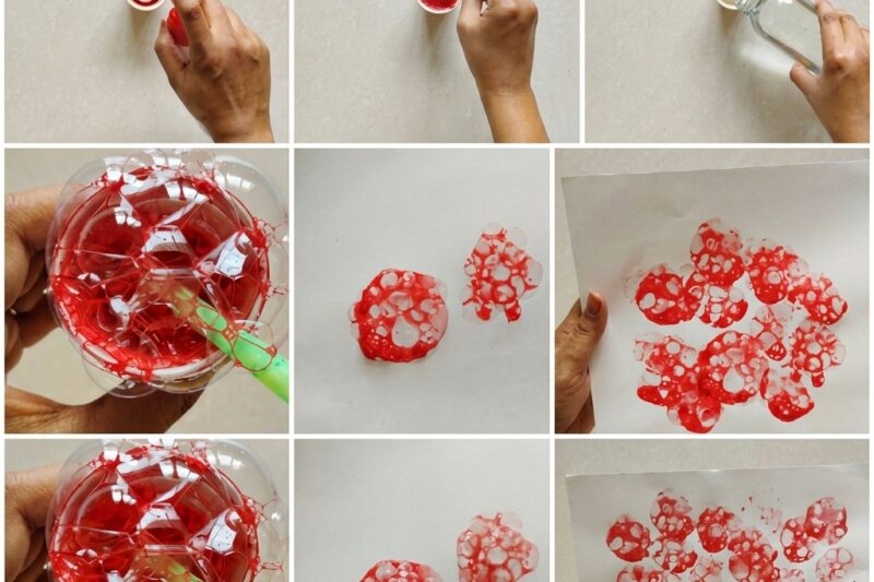 Decorate paintings using soap bubbles: 10 Best Travel Crafts