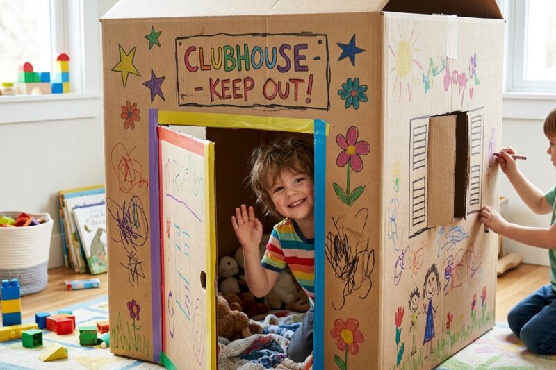 A Cardboard Playhouse in a Single Box: A Children’s Project That Inspires Creativity, Learning, and Imagination
