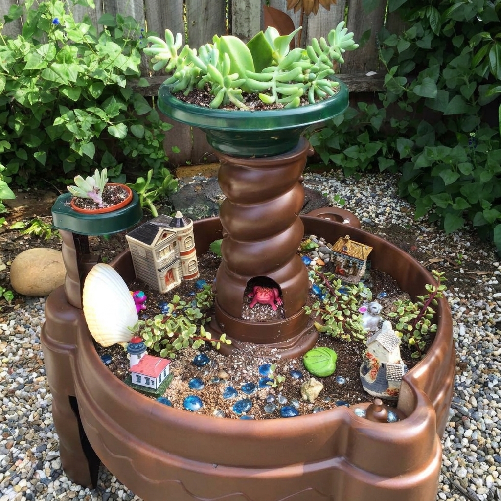 A Small Children's Water Fountain Corner