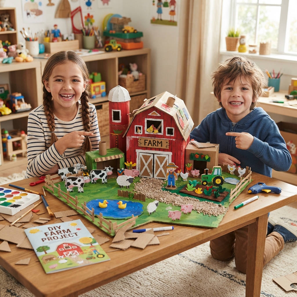 A cardboard farm