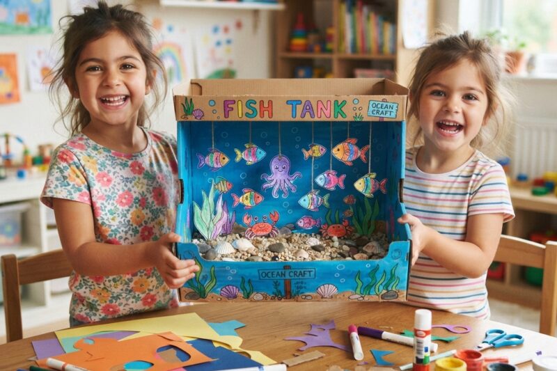 Cardboard Fish Tank: A Fun Ocean Craft Project for Kids