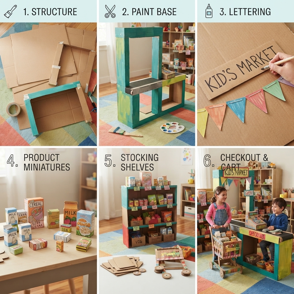 A cardboard supermarket
