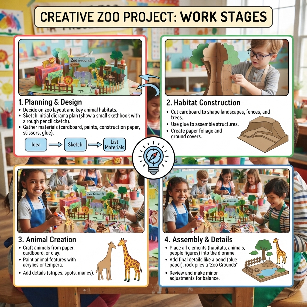 A cartoon zoo
