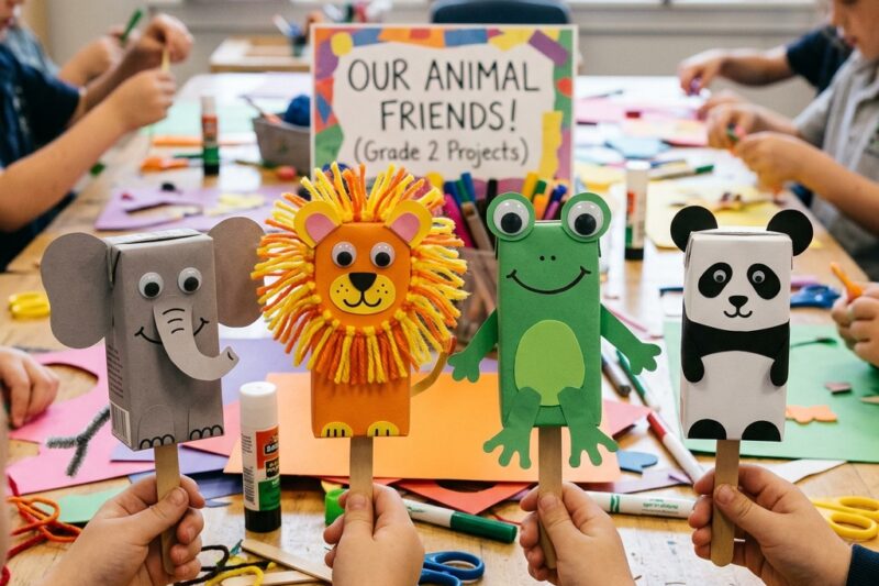 Animal Puppets Made from Juice Boxes: A Creative Children’s Project That Inspires Learning and Imagination