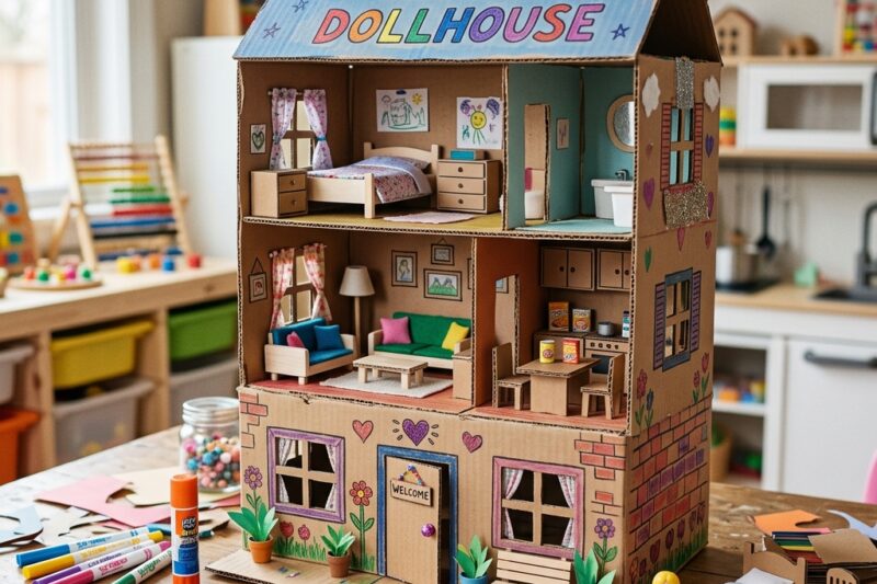 Building a Miniature Cardboard Dollhouse: