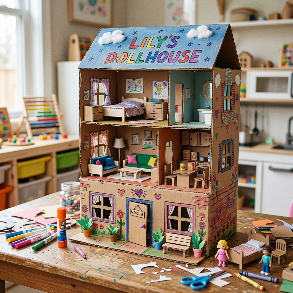 Building a Miniature Cardboard Dollhouse