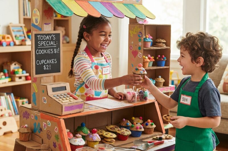 Cardboard Bakery: A Fun Pretend Play Craft for Kids