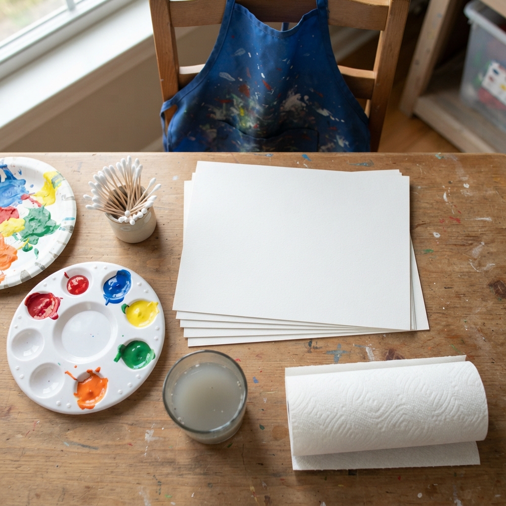 Drawing with cotton swabs