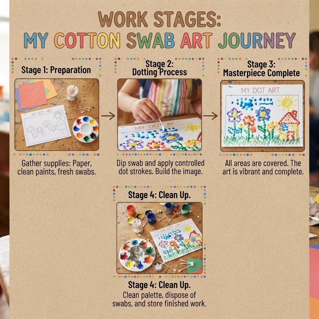 Drawing with cotton swabs