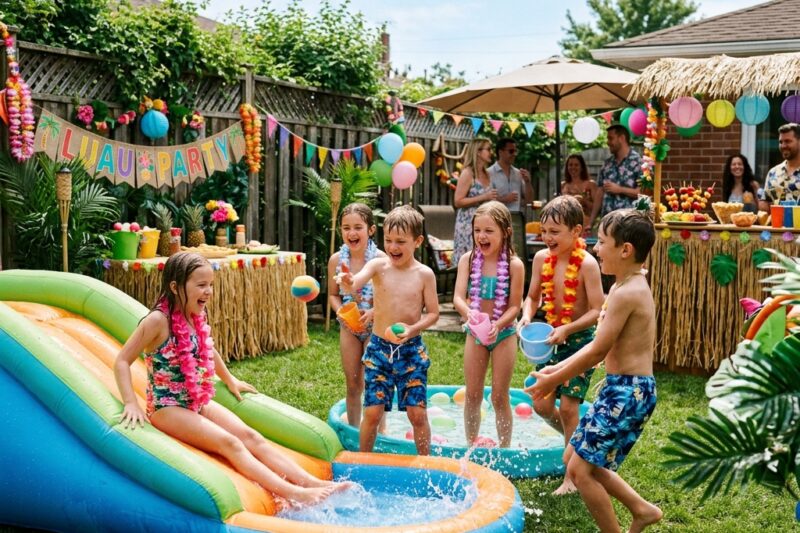 Lulu’s Children’s Party with Water Games in the Backyard