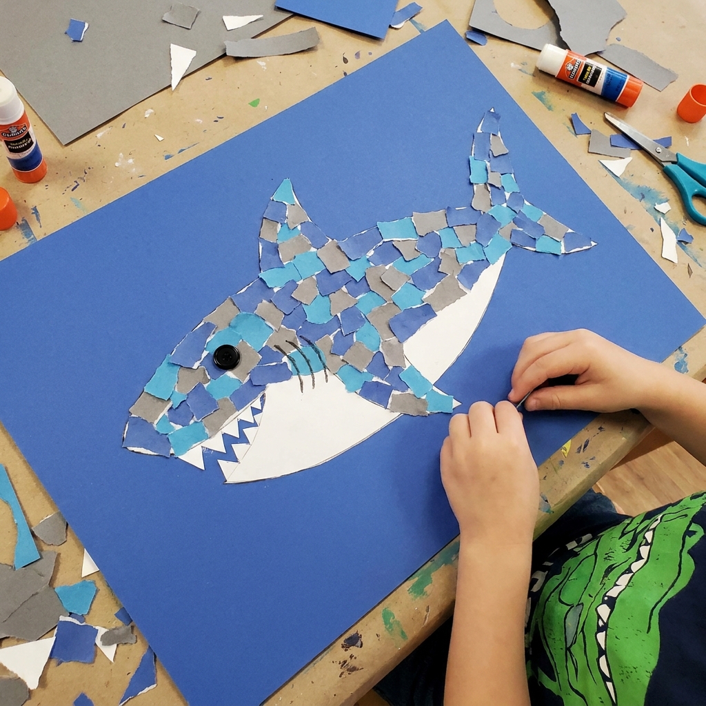 Making a Shark Out of Torn Paper