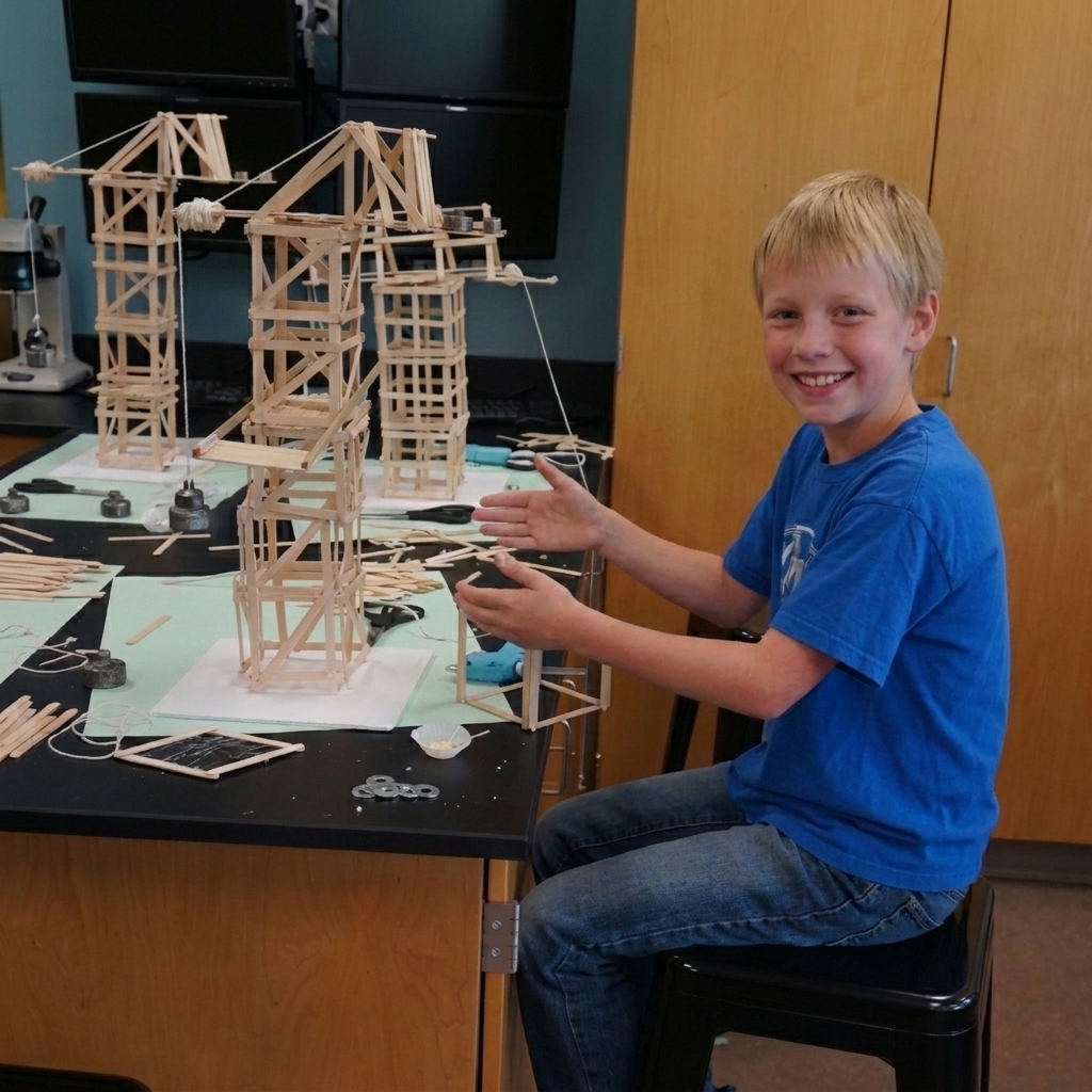 School Projects Building a Small Crane Using Wooden Sticks