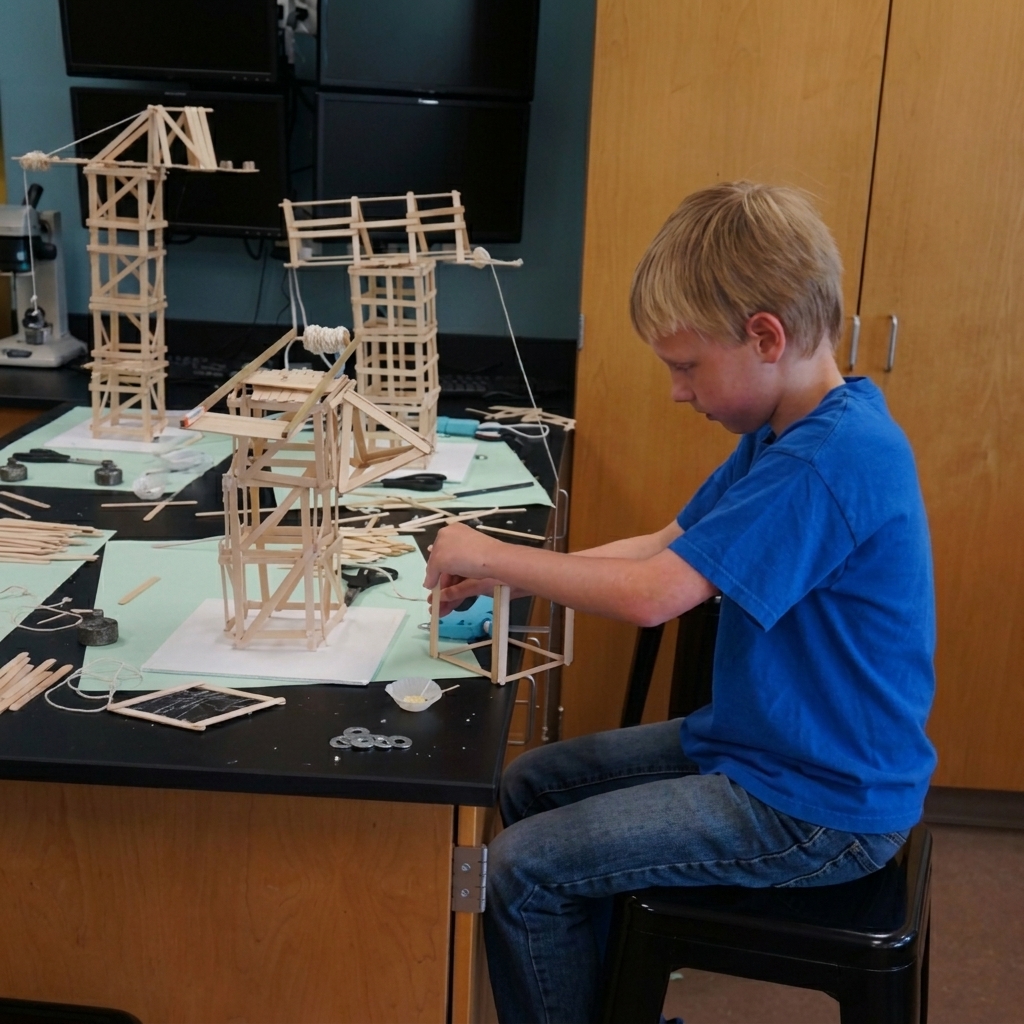 School Projects Building a Small Crane Using Wooden Sticks