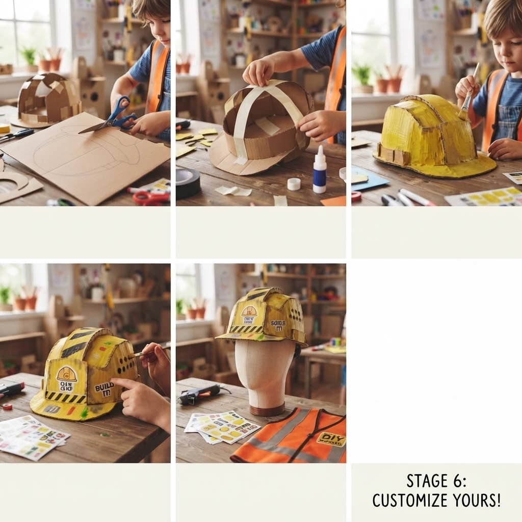 cardboard construction worker's helmet.
