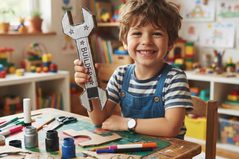 DIY Cardboard Wrench Craft for Kids: A Fun and Easy Construction Project