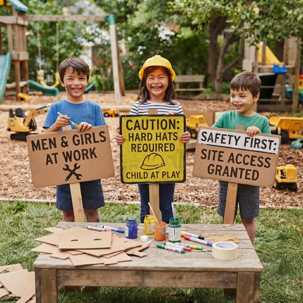 construction site signs from cardboard