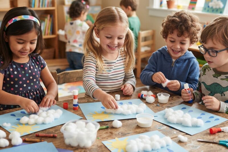 Cotton Ball Clouds: A Fluffy Craft Children Will Love