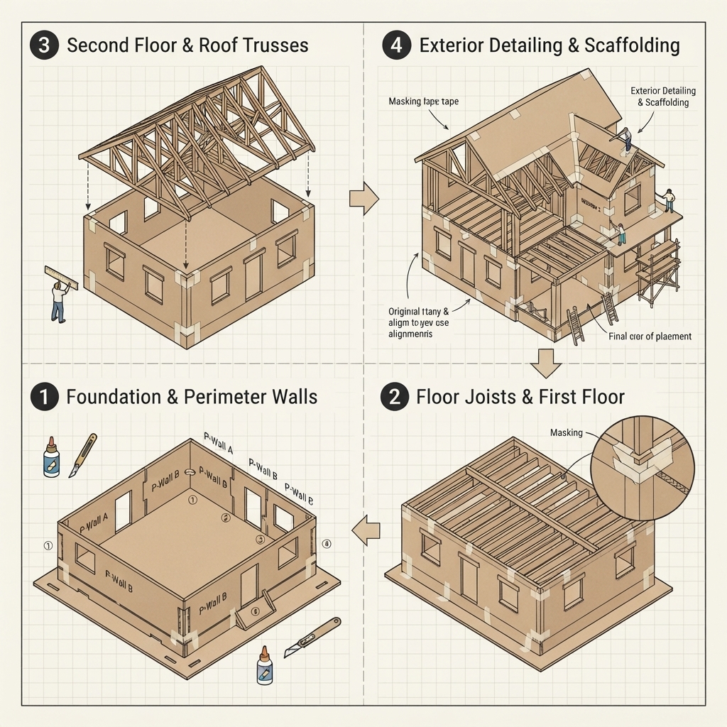 house under construction out of cardboard