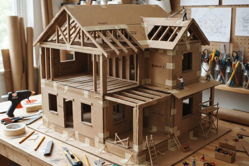 How to Make a House Under Construction Out of Cardboard: A Fun DIY Project for Children