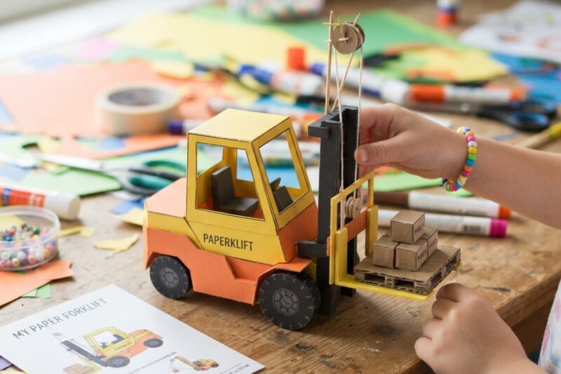 Paper Forklift Project for Kids