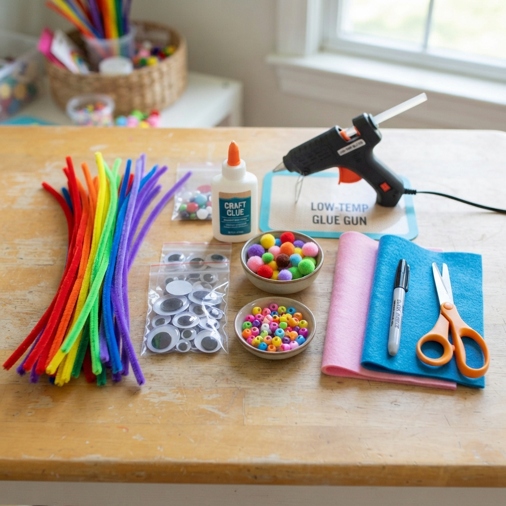 rainbow snails from pipe cleaners