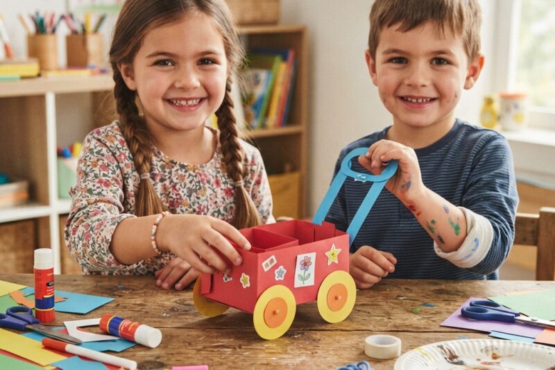 Small Paper Handcart Project for Kids