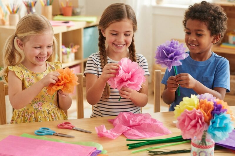 Tissue Paper Flowers: A Beautiful Craft Kids Will Love