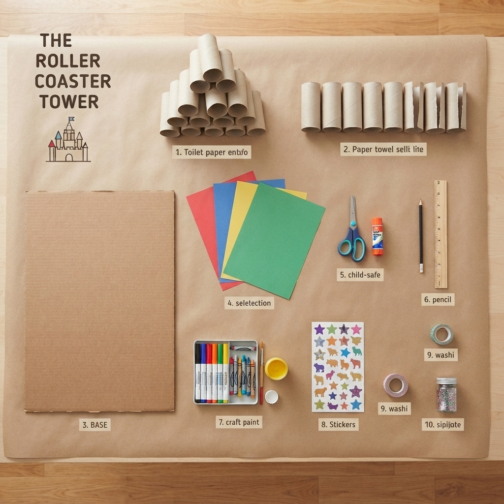 tower construction project using paper rolls