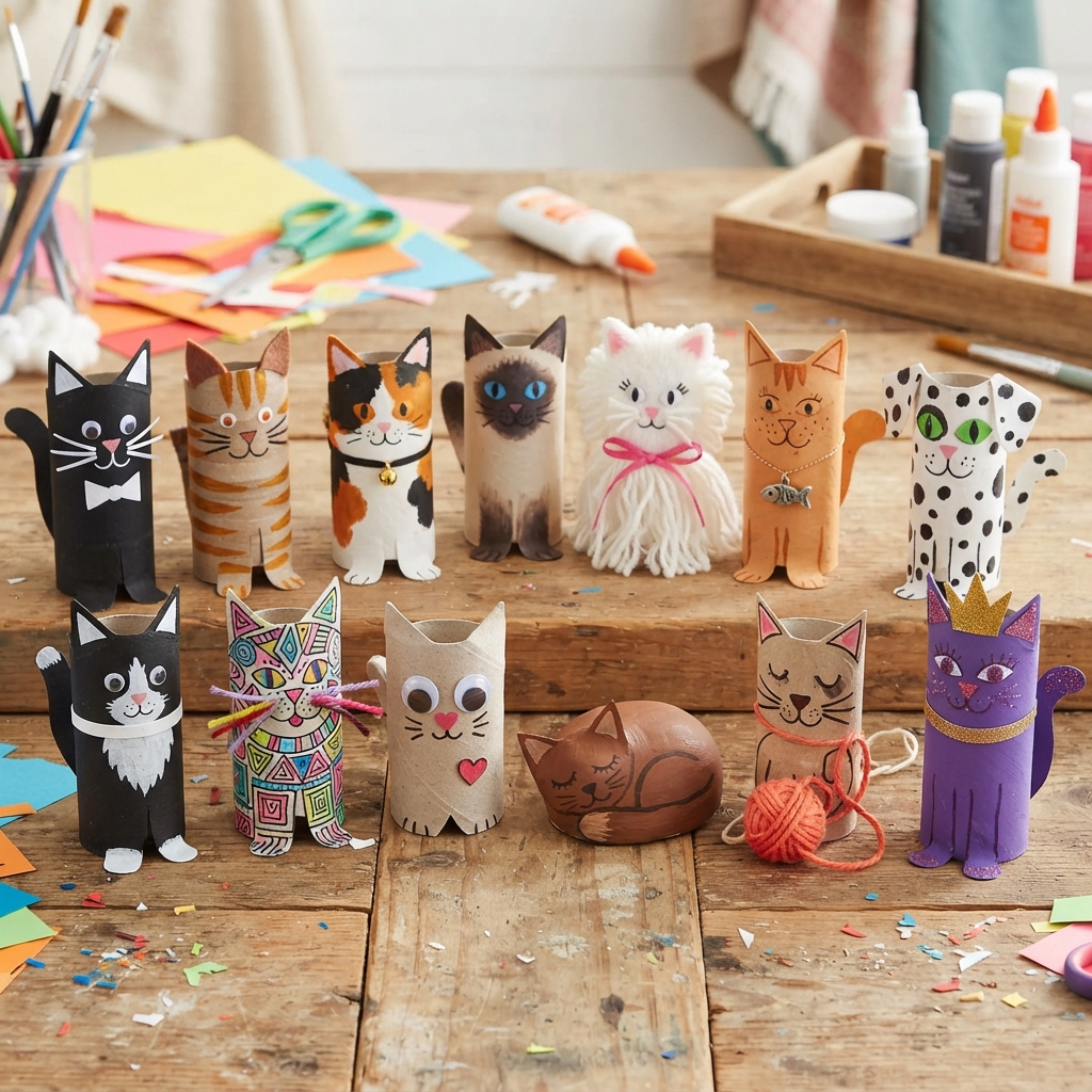 13 brilliant and easy-to-make paper roll cat crafts