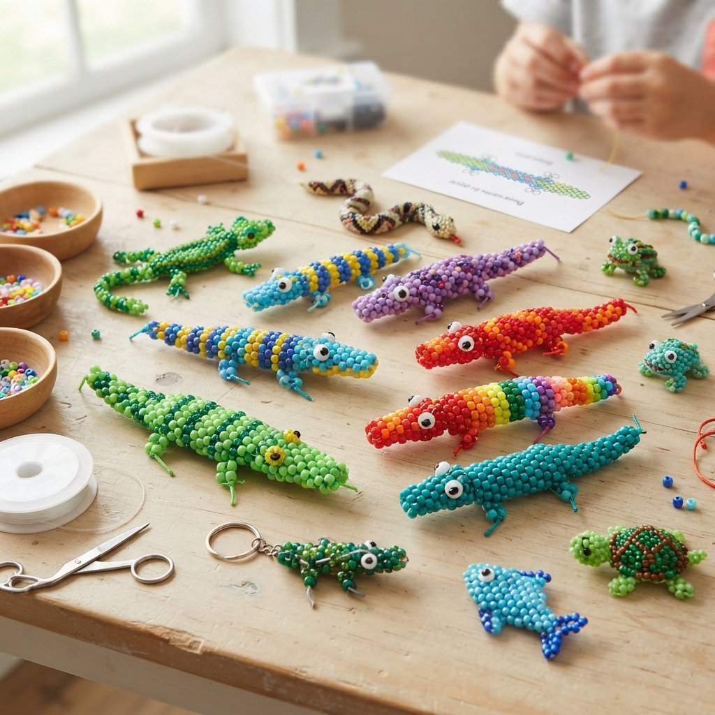 A Beaded Crocodile for Children