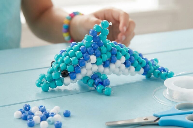 A Dolphin Made of Beads for Children