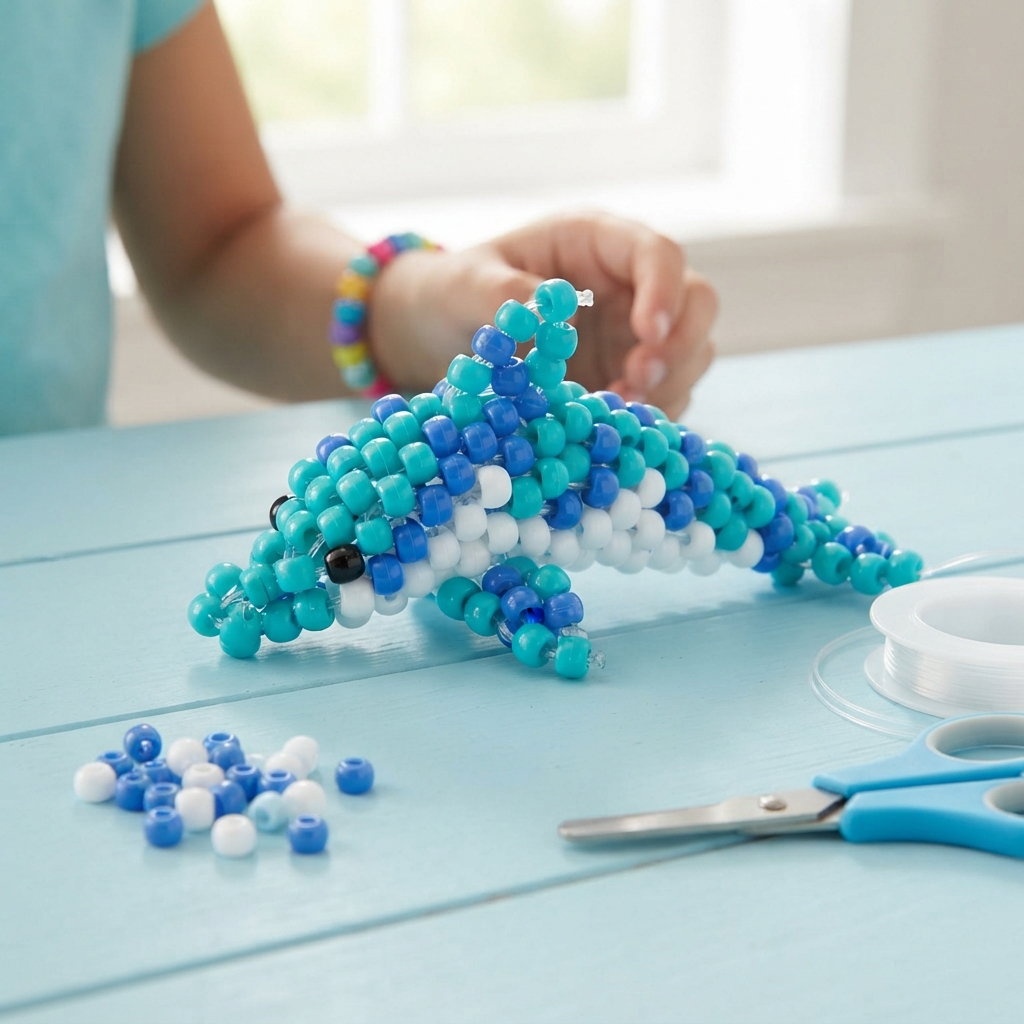 A Dolphin Made of Beads for Children