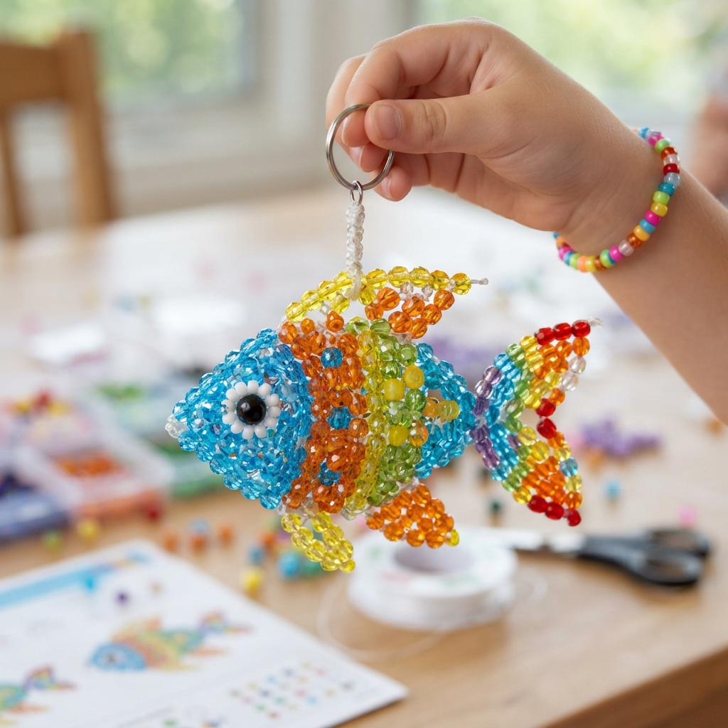 A Tropical Fish Made of Beads for Children