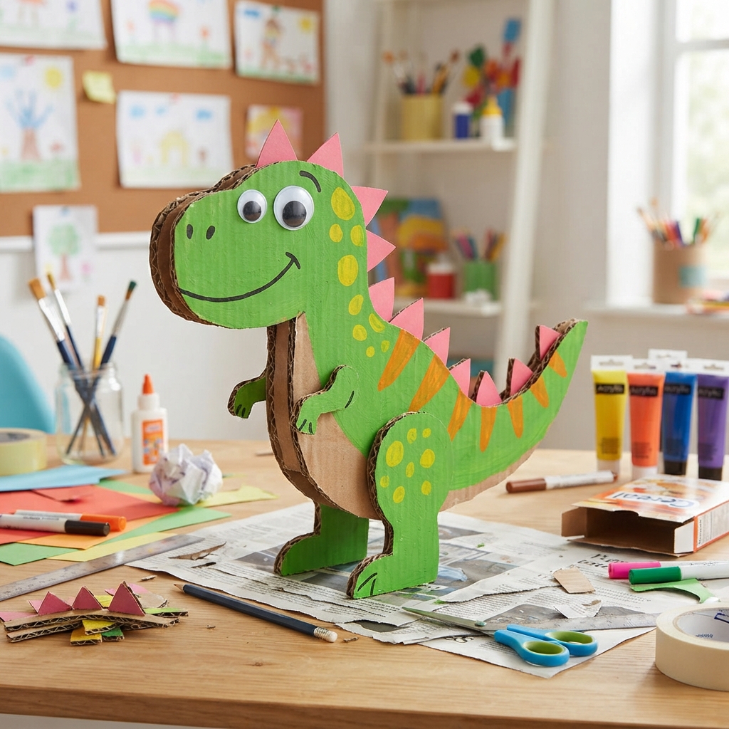 How to Make a Cardboard Cartoon Dinosaur