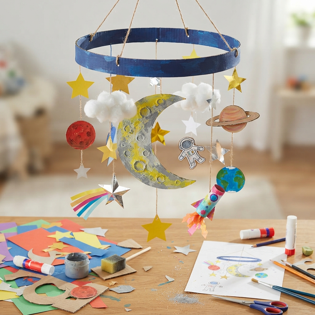 How to Make a Moon and Stars Model for Children