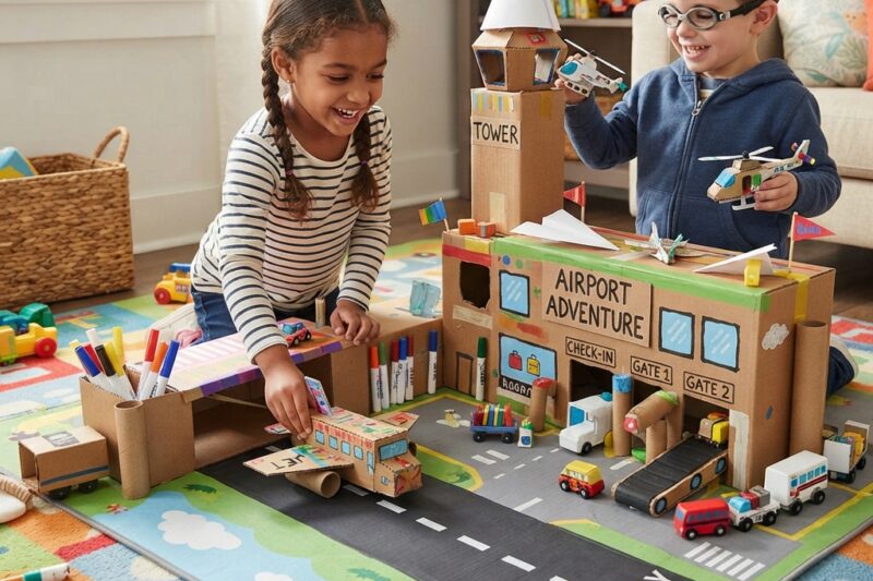 Cardboard Airport for Kids: A Fun DIY Craft Adventure