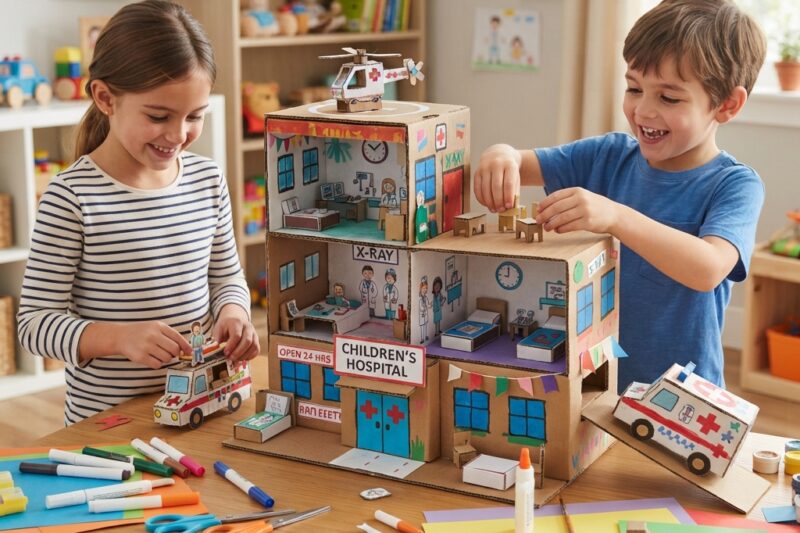 Cardboard Hospital Project for Kids: A Creative DIY Craft Full of Learning and Fun
