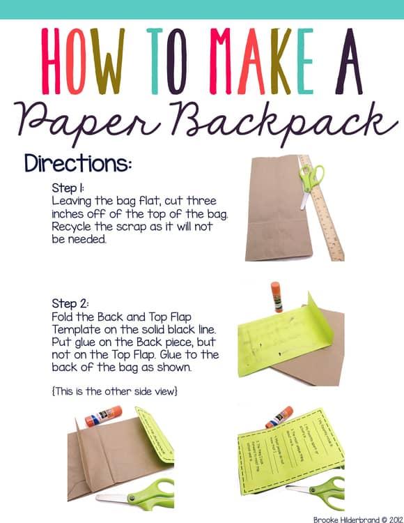 school bag out of paper