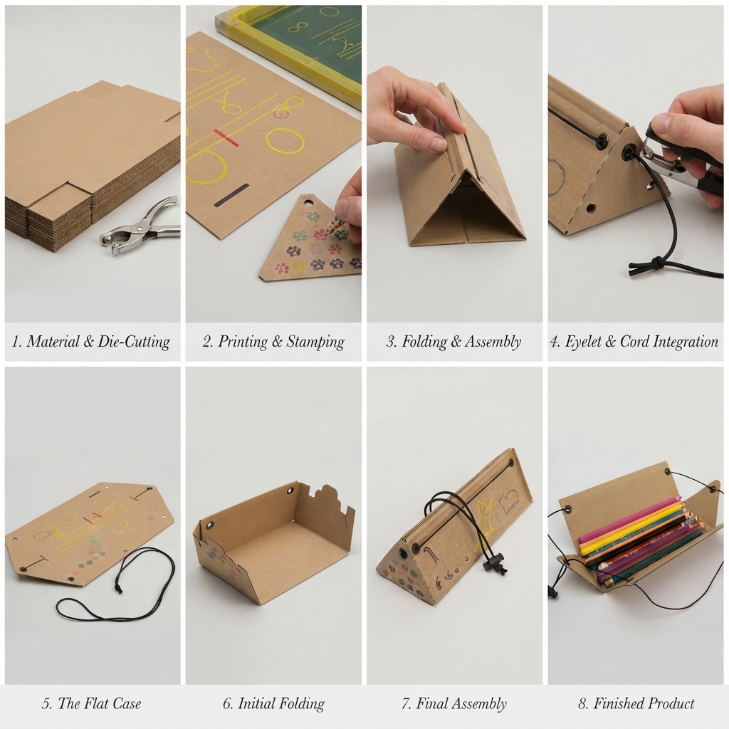 school pencil case out of cardboard